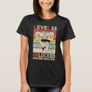 Niveau 33 Ontgrendeld 33 jaar oude Mannen 33e dag  T-shirt