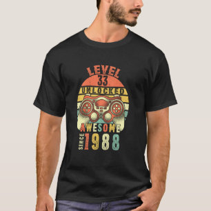 Niveau 33 onvergrendelde videoband 33 jaar oud 33 t-shirt