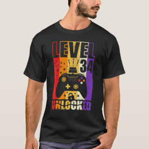 Niveau 34 niet-vergrendeld Birthday-niveau tot 34e T-shirt