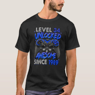 Niveau 34 niet-vergrendeld Geweldige sinds 1989 34 T-shirt