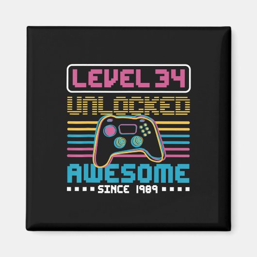 Niveau 34 niet-vergrendeld geweldige sinds 1989 Ga Magneet (Voorkant)