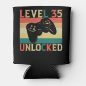Niveau 35 Onvergrendelde videogamer 35e verjaardag Blikjeskoeler (Voorkant)