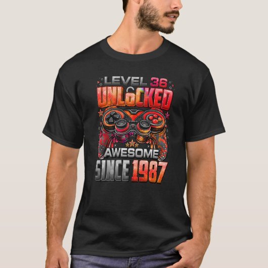 Niveau 36 niet-vergrendeld Geweldige sinds 1987 36 T-shirt (Voorkant)
