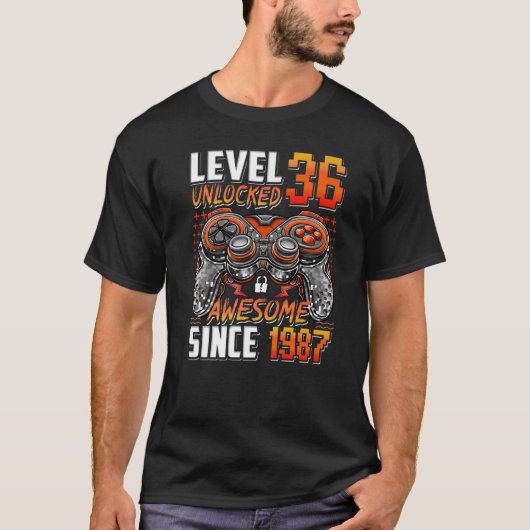 Niveau 36 niet-vergrendeld Geweldige sinds 1987 36 T-shirt (Voorkant)