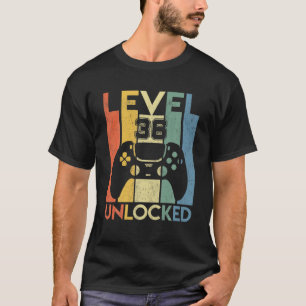 Niveau 36 niet-vergrendelde startdag 36 jaar oud s t-shirt