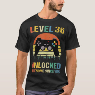 Niveau 36 Onvergrendelde Geweldige 1985 36e verjaa T-shirt