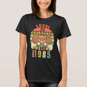 Niveau 36 Onvergrendelde videoband 36 jaar oud 36  T-shirt