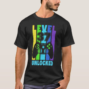 Niveau 37 Ontgrendeld 37 jaar oude Mannen Gamer 37 T-shirt