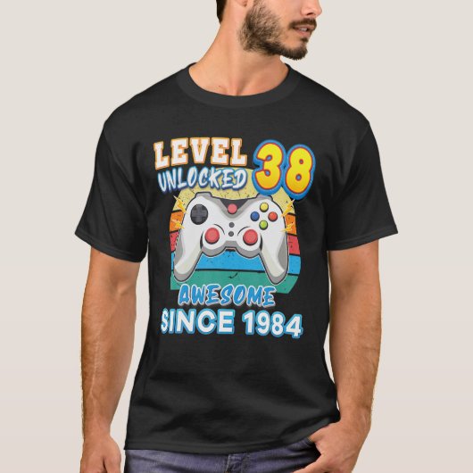 Niveau 38 niet-vergrendeld Geweldige sinds 1984 Ha T-shirt (Voorkant)