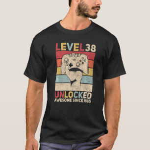 Niveau 38 Ontgrendeld 38 jaar oude Mannen 38e dagu T-shirt