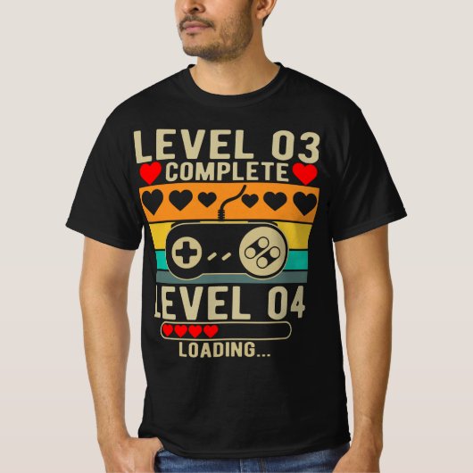 Niveau 3 Complete 3rd Wedding Jubileum Gamer T-shirt (Voorkant)