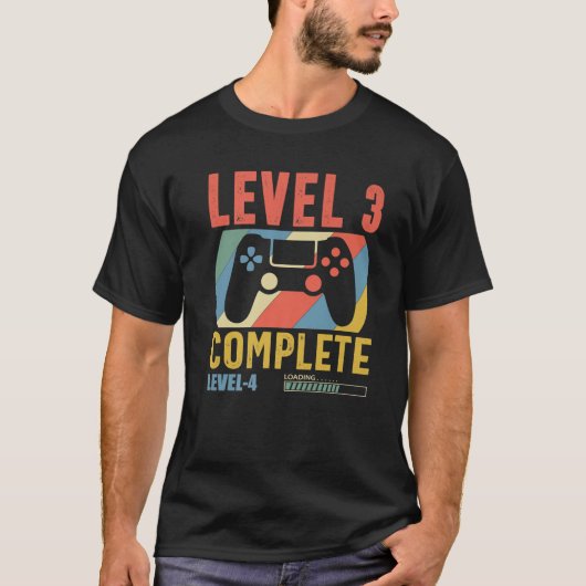 Niveau 3 Complete Gamer Funny 3 jaar bruiloft Anni T-shirt (Voorkant)