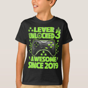 Niveau 3 Geweldige 2019-videospel ontgrendeld 3de T-shirt