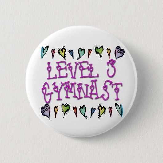 Niveau 3 Gymnast harten Ronde Button 5,7 Cm (Voorkant)