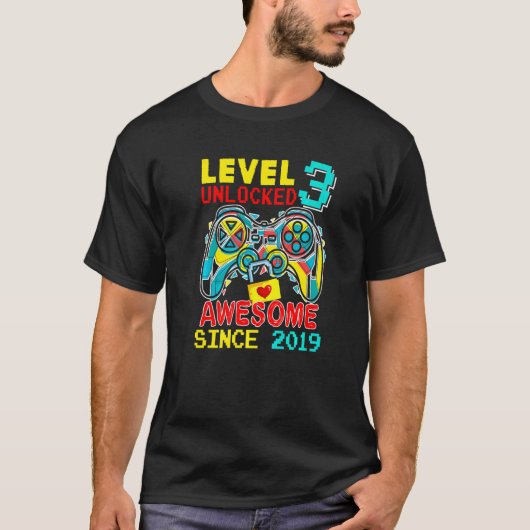 Niveau 3 niet-vergrendeld Geweldige sinds 2019 3e  T-shirt (Voorkant)