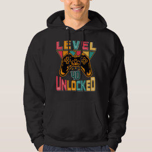 Niveau 40 niet-vergrendelde videoband 40 jaar oude hoodie