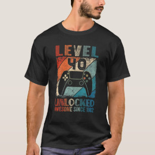 niveau 40 Niet-vergrendelde videogamer Geweldige T-shirt