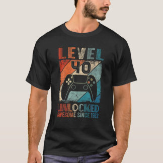  niveau 40 Niet-vergrendelde videogamer Geweldige  T-shirt