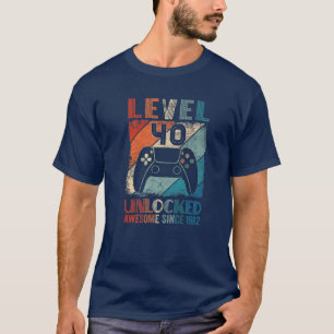 niveau 40 Niet-vergrendelde videogamer Geweldige T-shirt