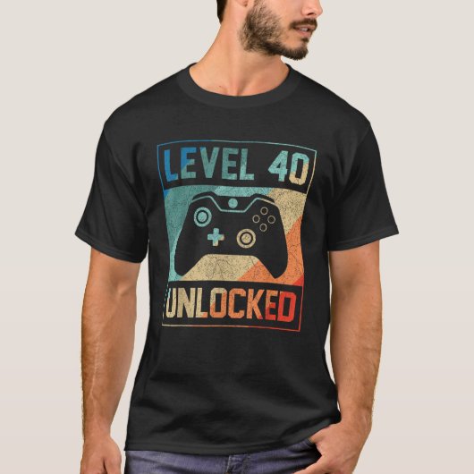 Niveau 40 ontgrendeld 40e videoband Gamer 40e verj T-shirt (Voorkant)