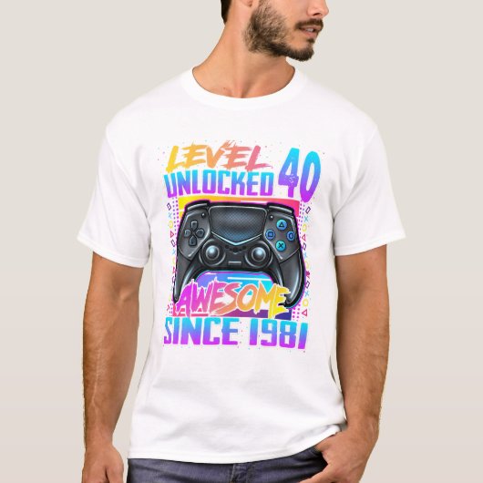 Niveau 40 ontgrendeld Geweldige T-shirt (Voorkant)