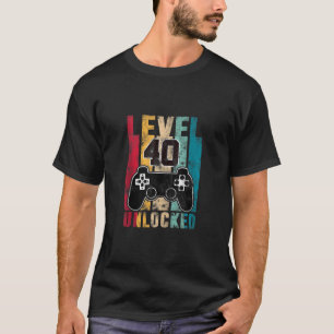 Niveau 40 Ontgrendelde 40 jaar oude Bday Gifts Gam T-shirt