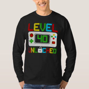 Niveau 40 ontgrendelde videoband 40e verjaardag t-shirt