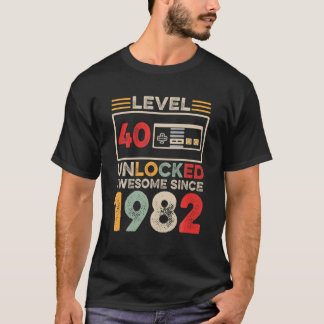 Niveau 40 Onvergrendeld 40e Geweldige verjaardag 1 T-shirt