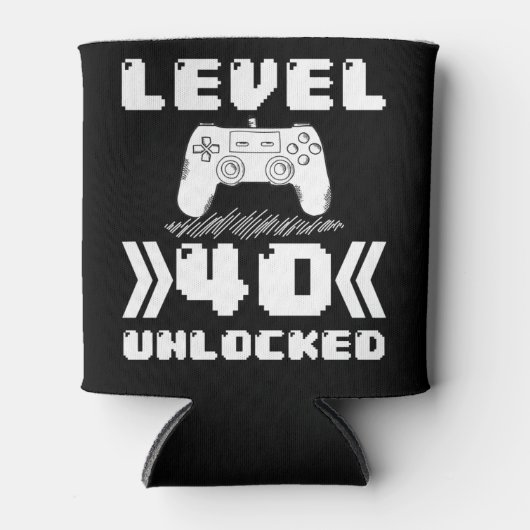 Niveau 40 onvergrendelde 40e verjaardag 40-jarige  blikjeskoeler (Voorkant)