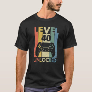 Niveau 40 onvergrendelde grappige videokamer 40e v t-shirt