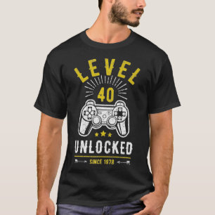 Niveau 40 onvergrendelde T 40e verjaardag gamer 40 T-shirt