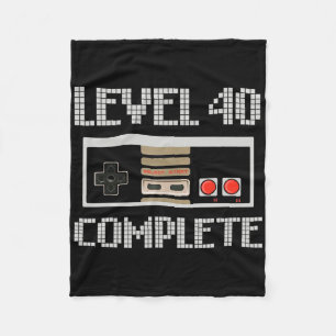 Niveau 40 Video Gamer zonder vergrendeld Shirt 40e Fleece Deken