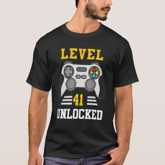 Niveau 41 niet-vergrendelde grappige videogame 41e t-shirt (Voorkant)