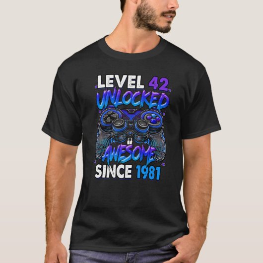 Niveau 42 niet-vergrendeld Geweldige sinds 1981 42 T-shirt (Voorkant)
