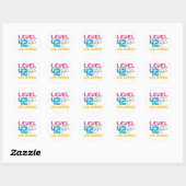 Niveau 42 ontgrendelde game-dag ronde sticker (Vel)