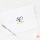 Niveau 42 ontgrendelde game-dag ronde sticker (Envelop)
