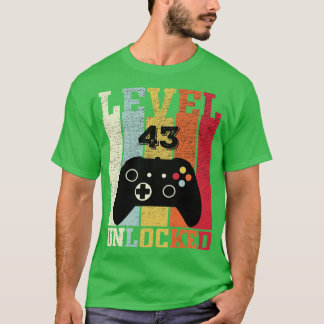 Niveau 43 Ontgrendeld Grappig Video 43e Verjaardag T-shirt