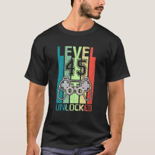 Niveau 45 Onvergrendelde videoband 45e Birthday T- T-shirt