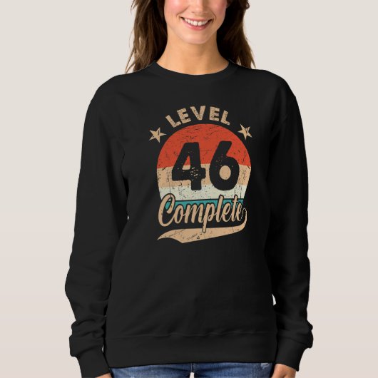 Niveau 46 Complete Retro 46e bruiloft animatie voo Trui (Voorkant)