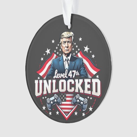 Niveau 47 ontgrendeld Trump wint inauguratie dag Ornament (voorkant)
