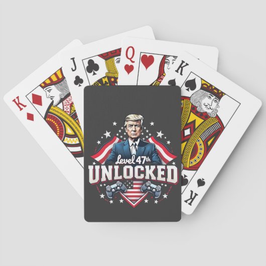 Niveau 47 ontgrendeld Trump Wint Inauguratie Dag Pokerkaarten (Achterkant)