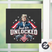 Niveau 47e ontgrendeld Trump won Inaguration Day Raamsticker (Huis)