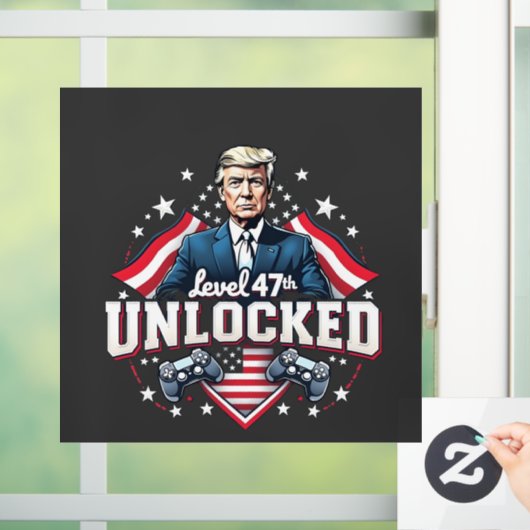 Niveau 47e ontgrendeld Trump won Inaguration Day Raamsticker (Huis)