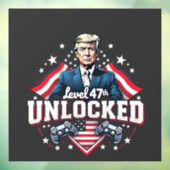 Niveau 47e ontgrendeld Trump won Inaguration Day Raamsticker (Vel 3)