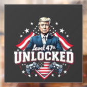 Niveau 47e ontgrendeld Trump won Inaguration Day Raamsticker (Vel 2)