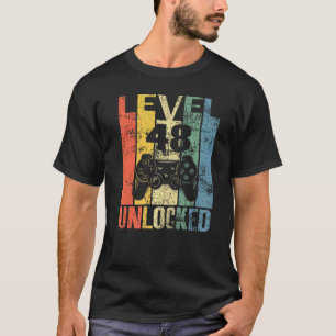 Niveau 48 ontgrendeld 48e verjaardag voor videogam t-shirt