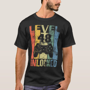 Niveau 48 ontgrendeld 48e verjaardag voor videogam t-shirt