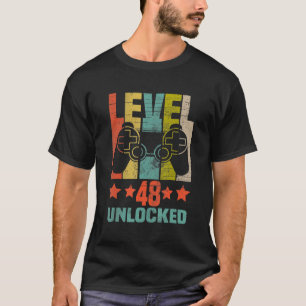 Niveau 48 onvergrendelde grappige videokamer 48e v t-shirt