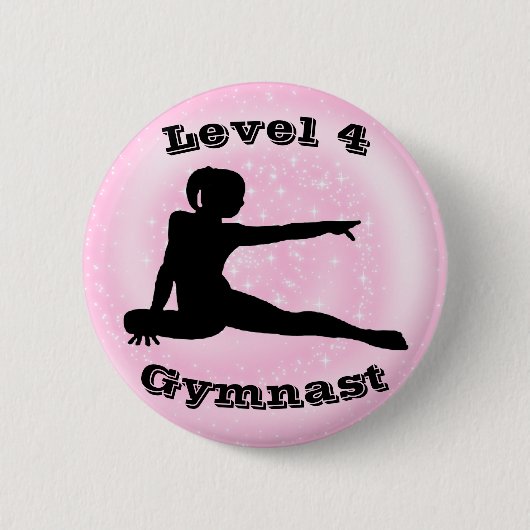 Niveau 4 Gymnast - Meisjes Gymnastiek Button (Voorkant)