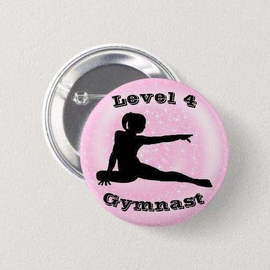 Niveau 4 Gymnast - Meisjes Gymnastiek Button (Voorkant /achterkant)